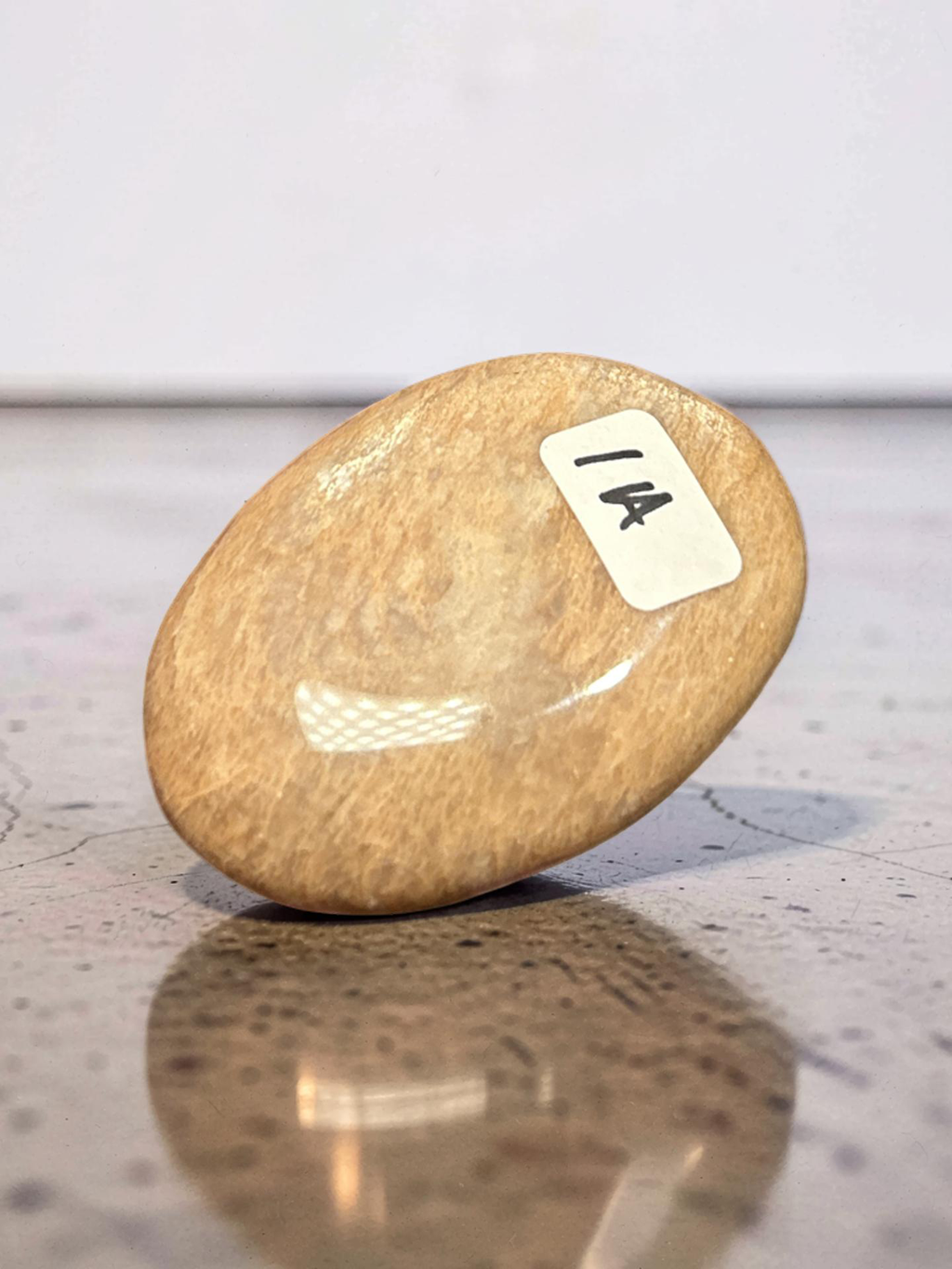 Peach Moonstone Palm Stone