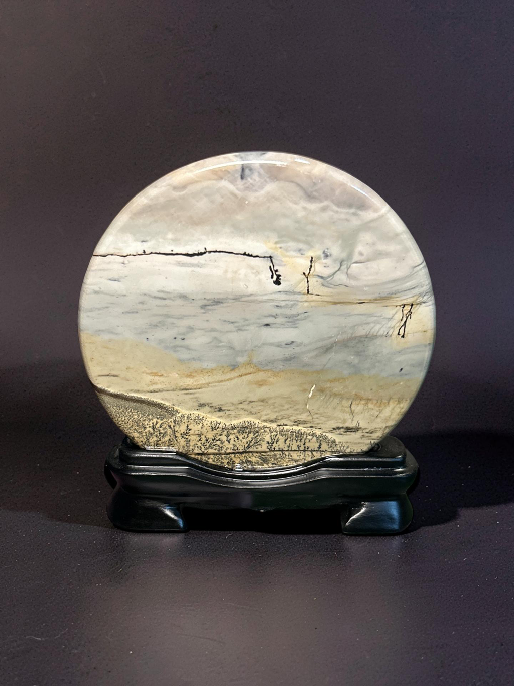 Picture Jasper Disc on Stand
