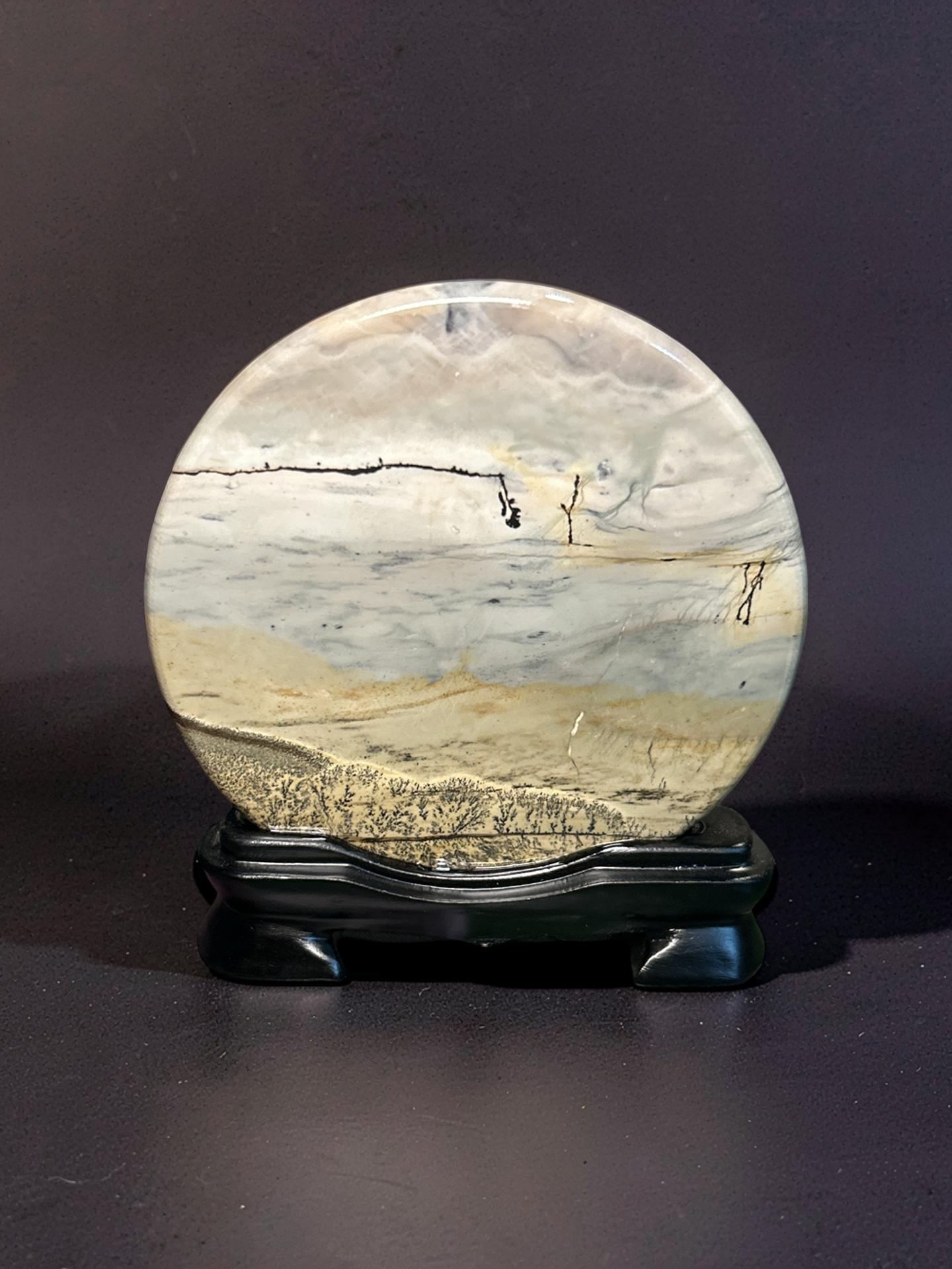 Picture Jasper Disc on Stand