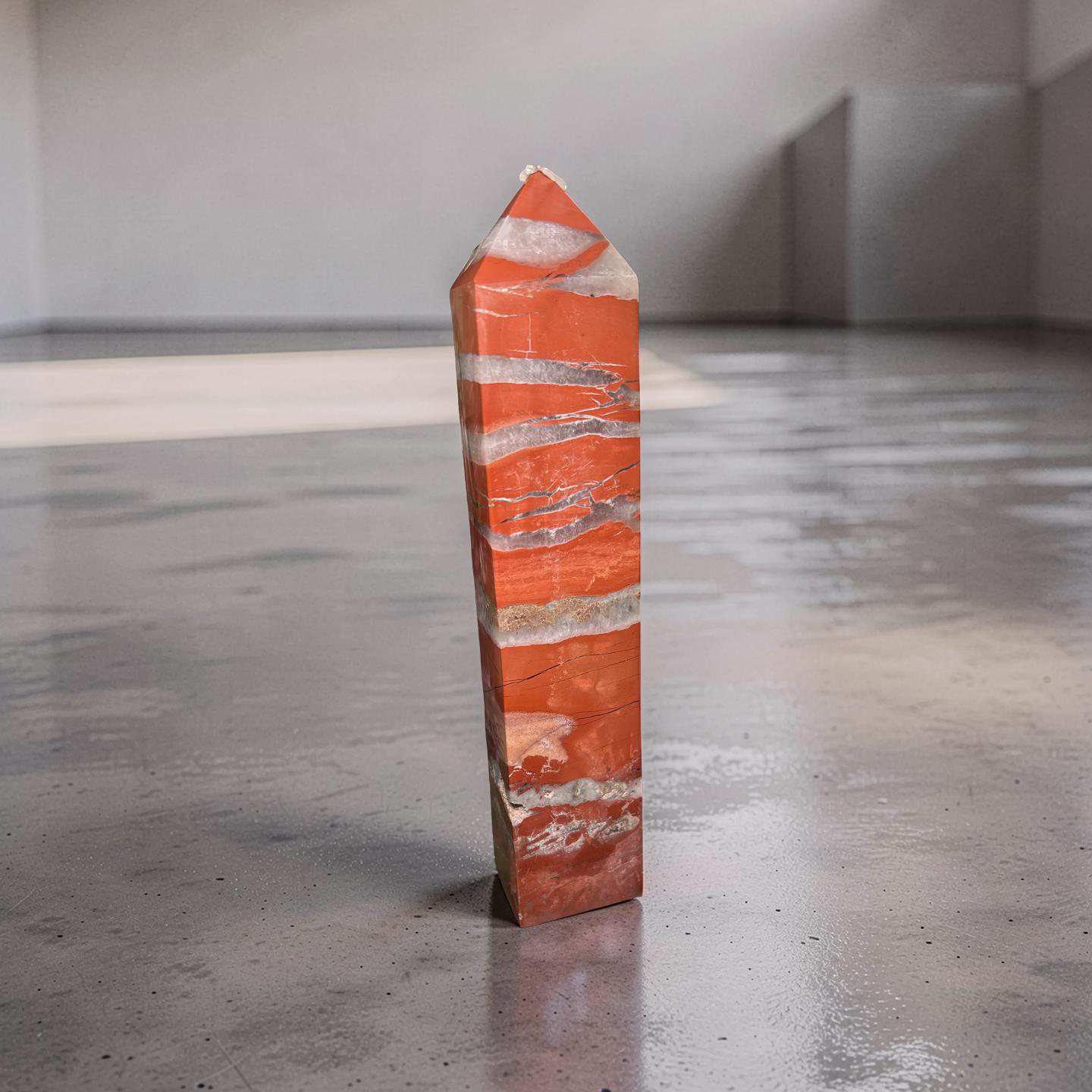 Red Jasper with Quartz Tower