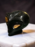 Black Obsidian Alien with Tiger Eye Eyes