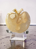Flower Agate Apple Carving
