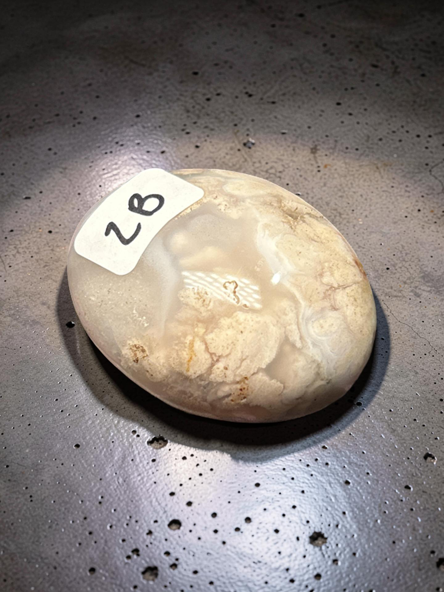 Flower Agate Palm Stone