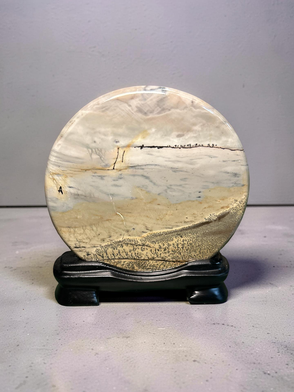 Picture Jasper Disc on Stand
